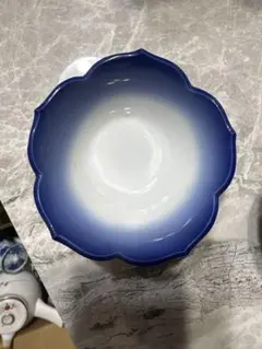 花形 小鉢 藍色グラデーション