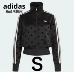 adidas サテン水玉TTトラックトップ ドット柄 ブラック ジャージ adidas（アディダス） ジャージ サテン水玉TTトラックトップ