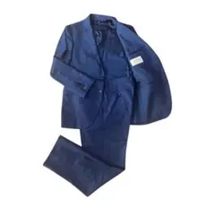 【美品】THE SUIT COMPANY スーツ上下 44-6Drop 青盛夏用