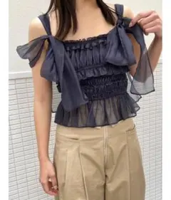 シャーリングリボンビスチェ　snidel