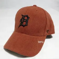 47 Brand タイガース コーデュロイ キャップ 帽子 茶色 オレンジ
