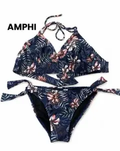 美品】AMPHI 水着 セパレート上下セット ブルー ボタニカル柄 - メルカリ