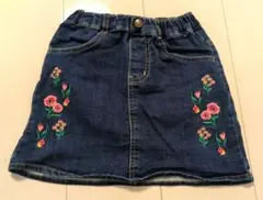 花柄刺繍デニムスカート