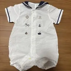 セーラー襟刺繍ロンパース 70サイズ