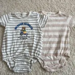 futafuta ストライプ柄ロンパース　2点セット　70