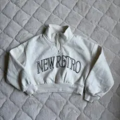 GU ヘビーウェイトスウェットクロップドハーフジッププルオーバー Sサイズ