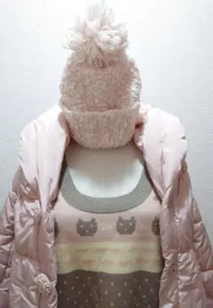 新品・タグ付き コート・ニットワンピース・ニット帽セット