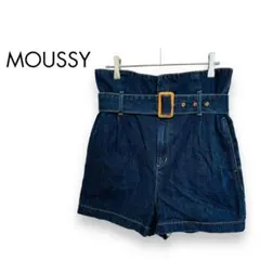 MOUSSY マウジー デニム ショーパン ベルト付き 脚長効果　サイズOのサムネイル