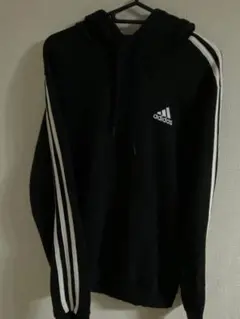 アディダス adidas パーカー ブラック XOサイズ 3ストライプ ロゴのサムネイル