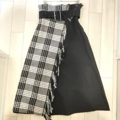 MURUAチェック柄ロングスカート