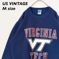 アメリカ製　スウェット　トレーナー　カレッジロゴ　ビッグプリント　男女兼用　M