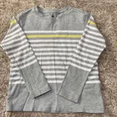 UNIQLO 長袖　130 グレー ストライプ