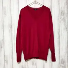 ユニクロ (M)　エクストラファインメリノリラックスフィットVネックセーター