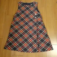 BeBe チェック柄 ジャンバースカート 140