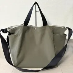 ほぼ新品 BEARDSLEY×sampo♡DogプリントBAG カーキ 2way