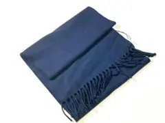 新品　LANVIN メンズ　マフラー　ネイビー　ウールのサムネイル
