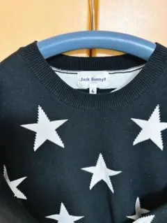 【Jack Bunny 良品】 ジャックバニー 星柄セーター サイズ4 黒