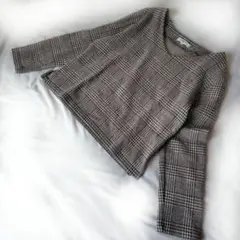 着用回数少 NATURAL BEAUTY BASIC チェック　カットソー M