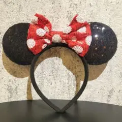 【美品】ミニーマウス風カチューシャ（スパンコール）
