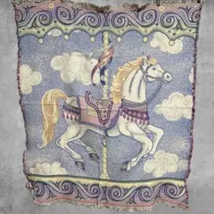 CAVV イラスト ラグ マット ブランケット 馬 ポニー ビンテージ