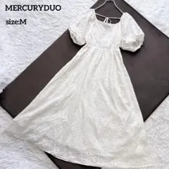 美品✨マーキュリーデュオ バックシャンカットワークレースワンピース ホワイト M