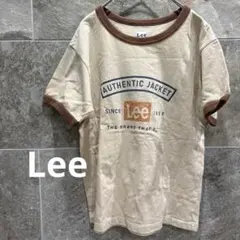 Lee リー ロゴプリントTシャツ 白 S（ゆったりめ） 綿100% ベージュ
