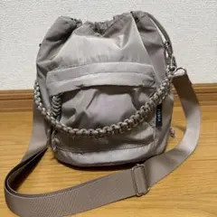 ソビア SOBIA コード編み 2way 巾着 ショルダーバッグ ベージュ