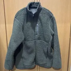 無印 ボアフリースジャケット L カーキグリーン