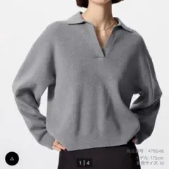 UNIQLO ユニクロ　スムースコットンリラックスポロセーター