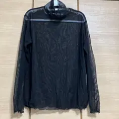 シースルー ブラック 長袖シャツ