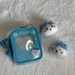 ちいかわ　ハチワレ　マスコットも入るクリアポーチ　おかおのスクイーズ