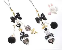 ビーズキーホルダー 韓国 コレクトブック y2k チャーム リボン 【A31】