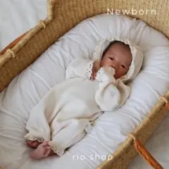 韓国子供服 frill rib bonnet & rompers ロンパース