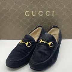 GUCCI グッチ ホースビットローファー スエード ブラック 37C 24cm