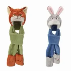 MINISO ズートピア ファンキャップ ニック ジュディ マフラー
