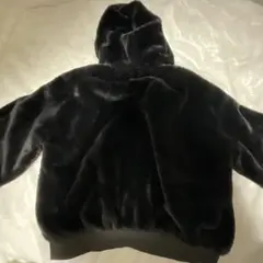 【300円値下げ中】黒 フード付き ファーコート M