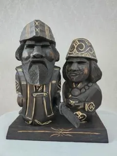 アイヌ民芸品 アイヌ人形 木製彫刻 置物