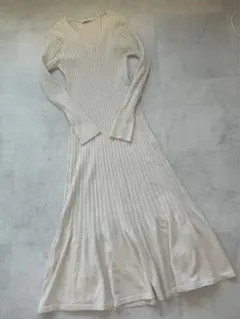 BAYFLOW ベージュ ニットロングワンピース　ベイフロー