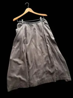 Y.pas de calais パドカレ 綿麻 ロングスカート グレー系 Mのサムネイル