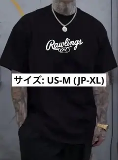 黒 Rawlings ローリングス 野球Tシャツ US-M (JP-XL)