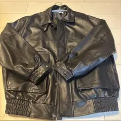 ヴィンテージライク フェイクレザー オーバーサイズ ジャケット