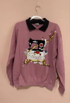 古着 レトロ ピンク トレーナー