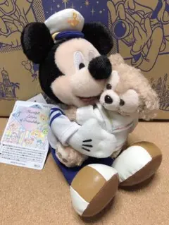 ハートフェルトレターズオブフレンドシップ　ミッキー　ダッフィー　ぬいぐるみバッジ