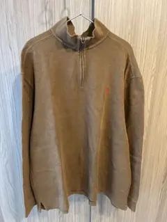 レア 90s ポロラルフローレン ハーフジップ ニット セーター 刺繍ロゴ