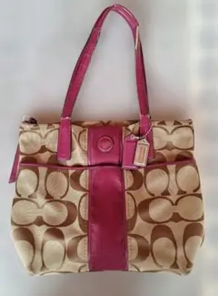 Coach トートバッグ ベージュ/ピンク