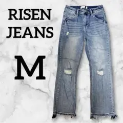 RISEN JEANS【Ｍ】3/26 デニムパンツダメージ加工 ストレッチ