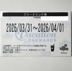 フリードリンク券　ディズニー　バケパ