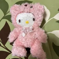 当時物 ハローキティ 変身 テディベア ピンク ぬいぐるみ LLサイズ