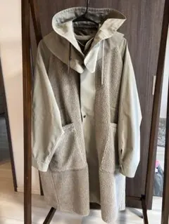 ボア切り替えモッズコート ベージュ