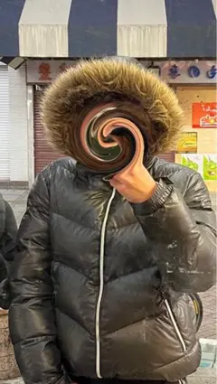 ブラックダウンジャケット　converse ファー取り外し可能